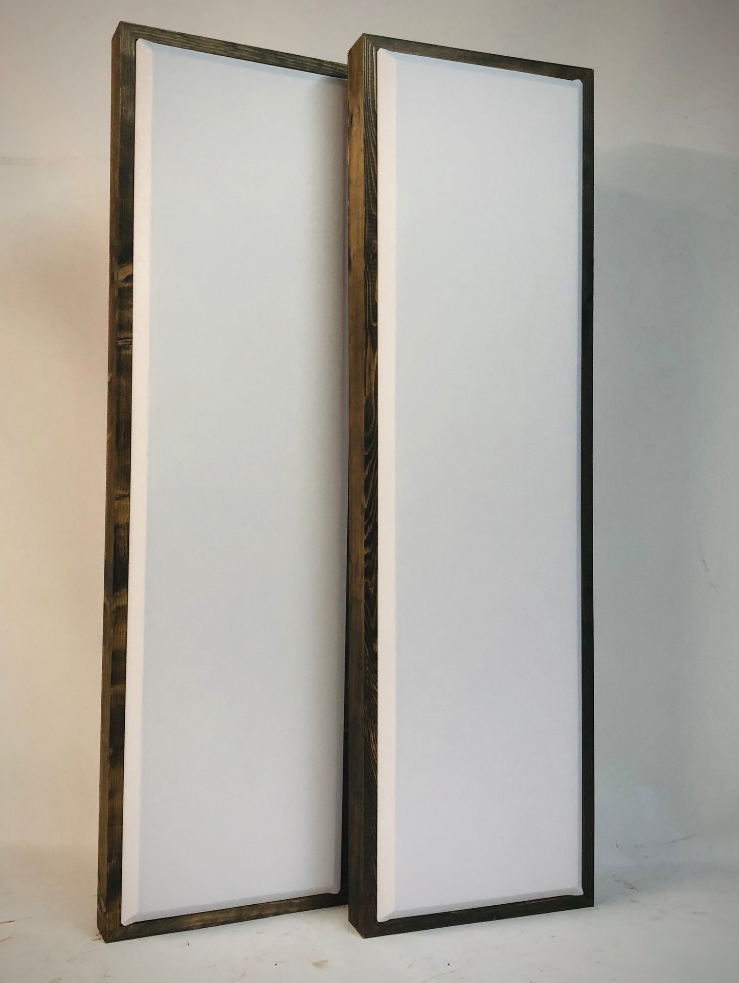 ACOUSTIC PANEL - WHITE & WALNUT FRAMED