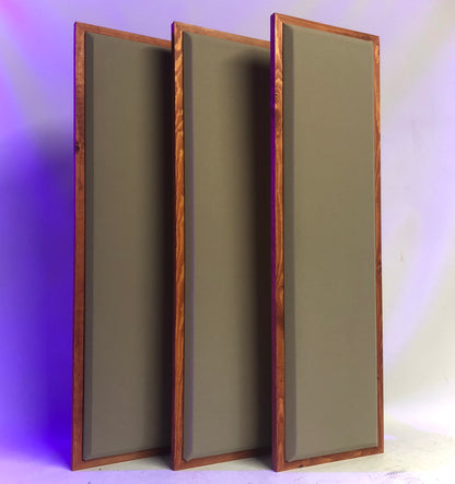 Acoustic Panels (Set of 3) Khaki w/ Gunstock Frames - 3ftx1ftx1.5in