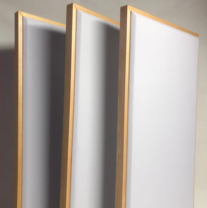 ACOUSTIC PANEL - WHITE & GOLDEN PECAN FRAMED