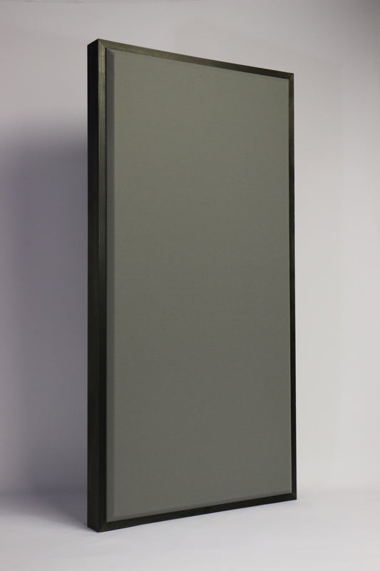 ACOUSTIC PANEL - STEEL GREY & BLACK WOOD FRAMED