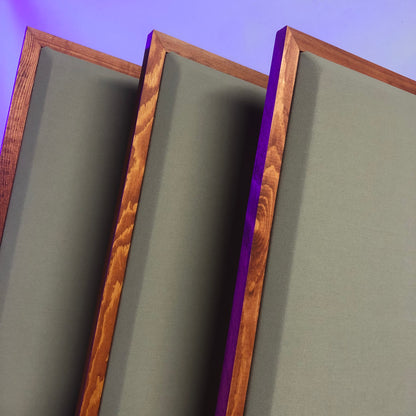 ACOUSTIC PANEL - KHAKI & GUNSTOCK FRAMED