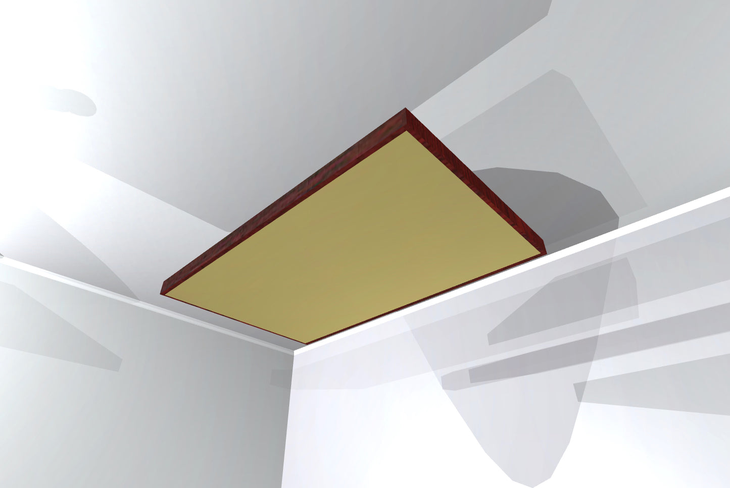 CEILING BAFFLE -  Khaki & Red Mahogany