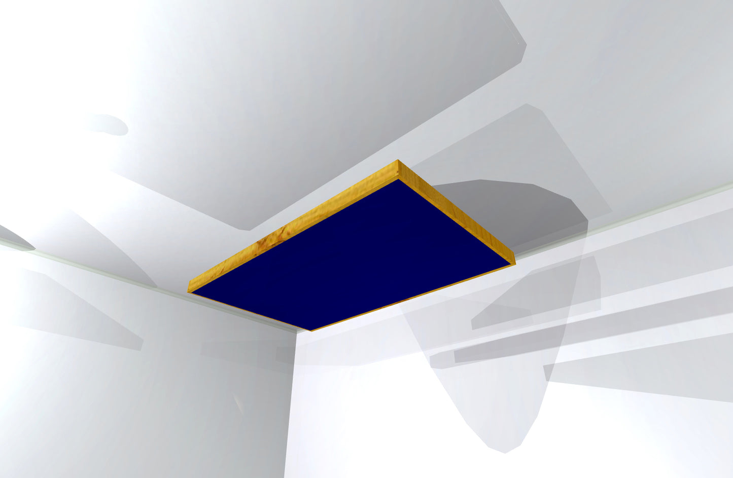 CEILING BAFFLE -  Navy Blue & Golden Pecan