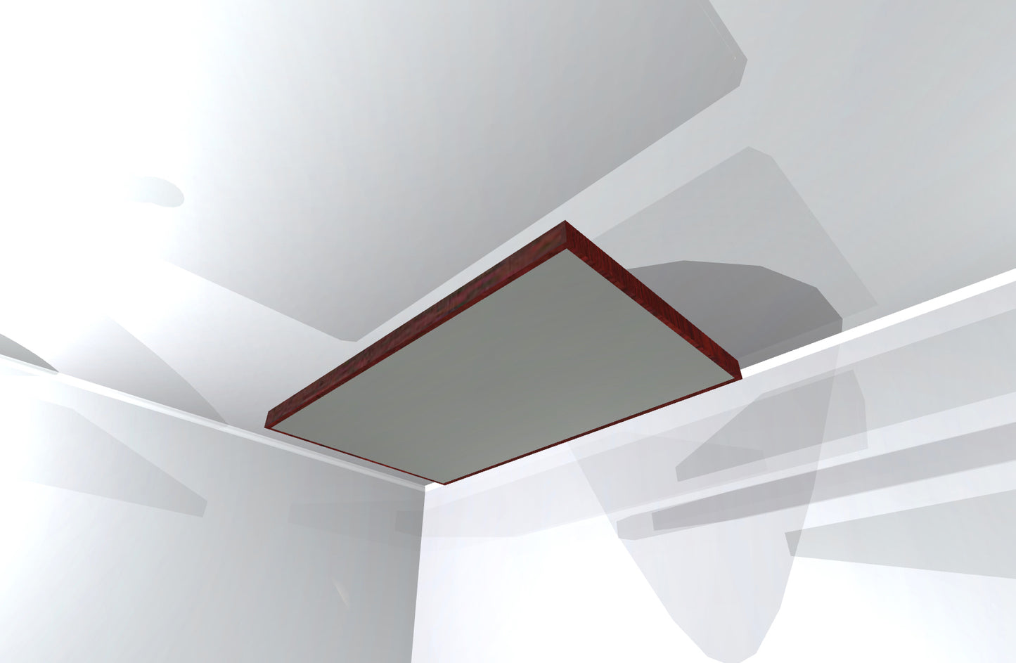 CEILING BAFFLE -  Steel Grey & Red Mahogany