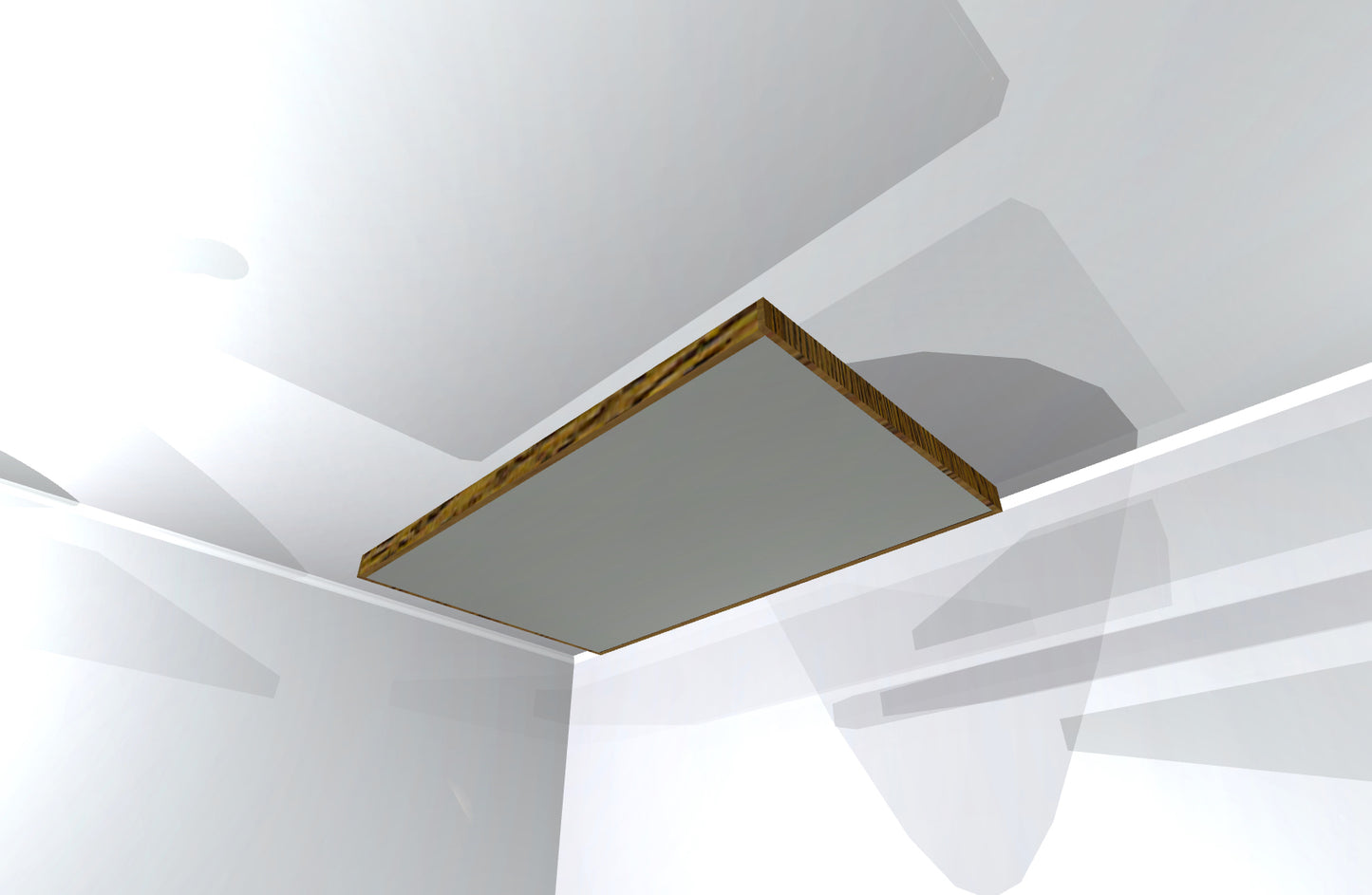 CEILING BAFFLE -  Steel Grey & Special Walnut