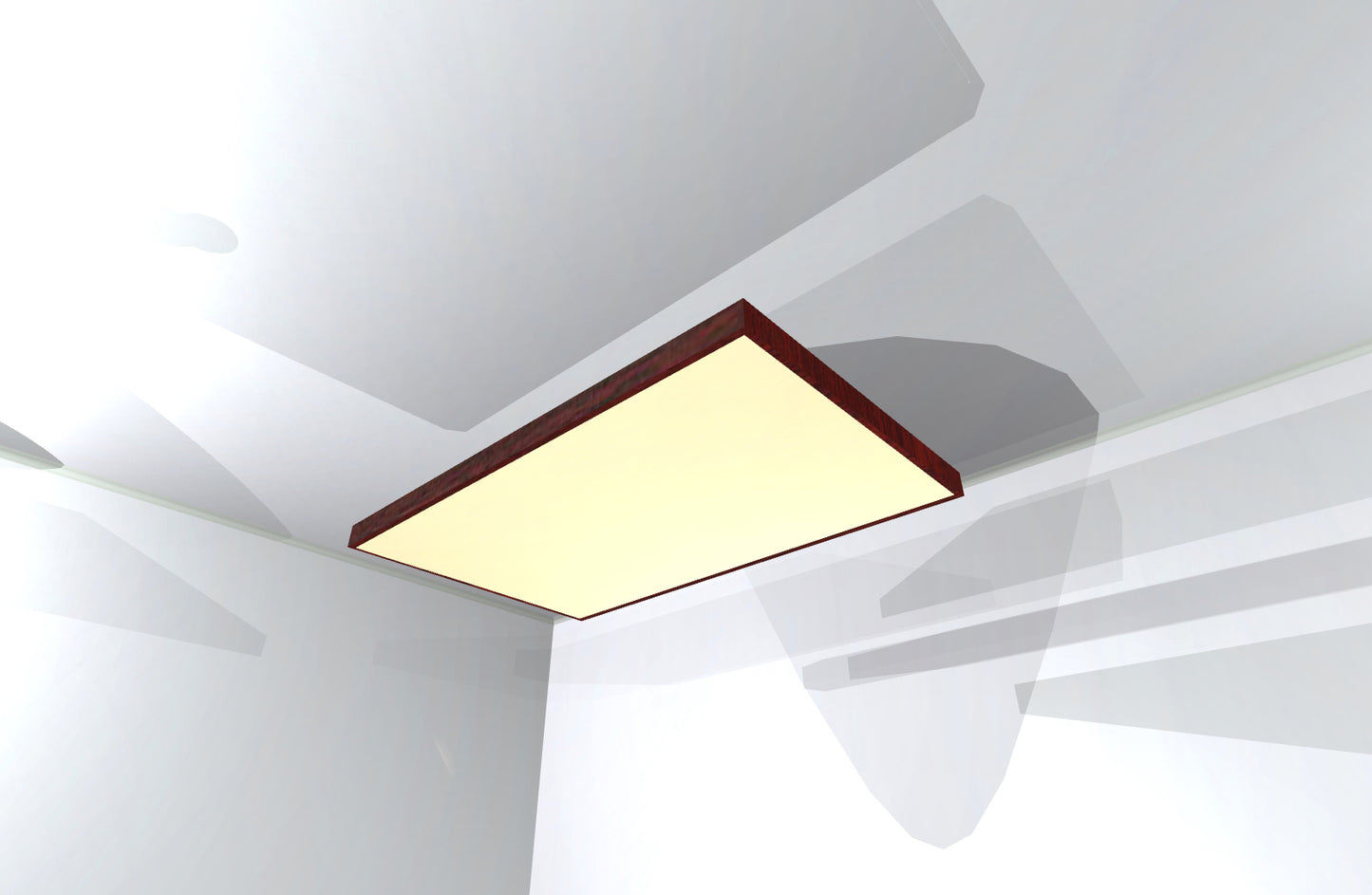 CEILING BAFFLE -  White & Red Mahogany