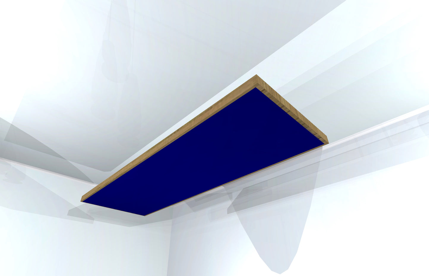 CEILING BAFFLE -  Navy Blue & Special Walnut