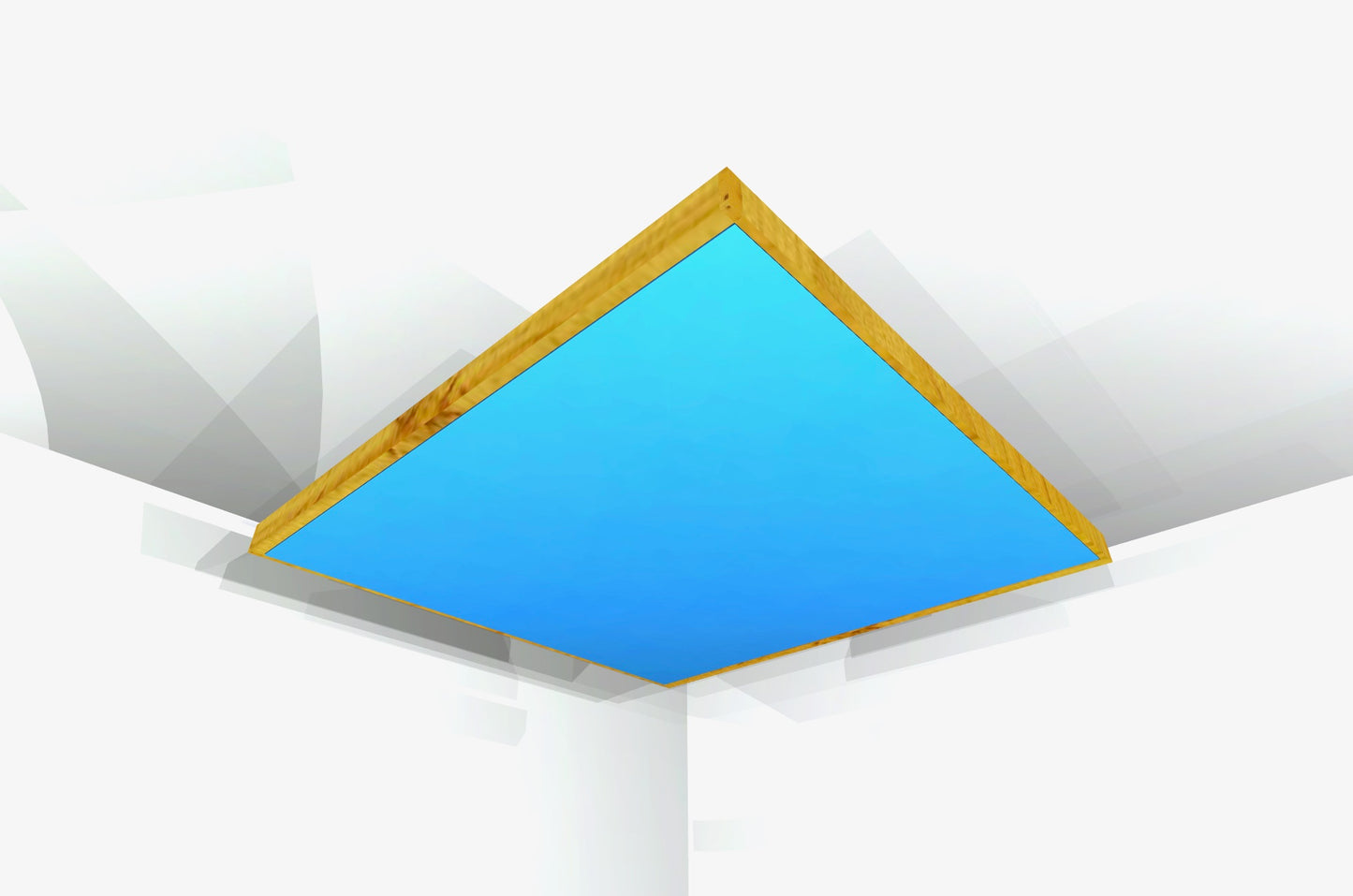 CEILING BAFFLE -  Sky Blue & Golden Pecan