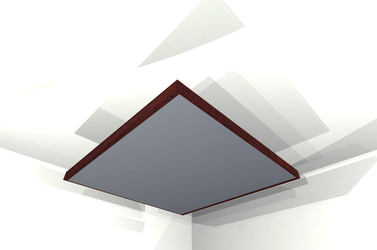 CEILING BAFFLE -  Steel Grey & Red Mahogany