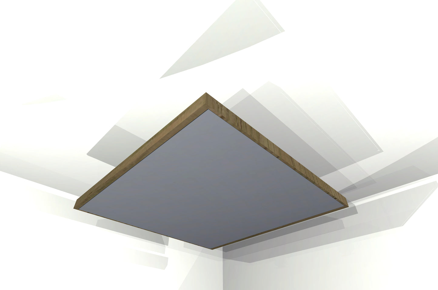 CEILING BAFFLE -  Steel Grey & Special Walnut