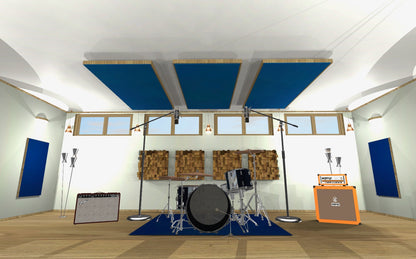 CEILING BAFFLE -  Navy Blue & Special Walnut