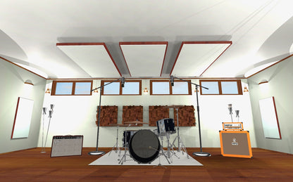 CEILING BAFFLE -  White & Gunstock