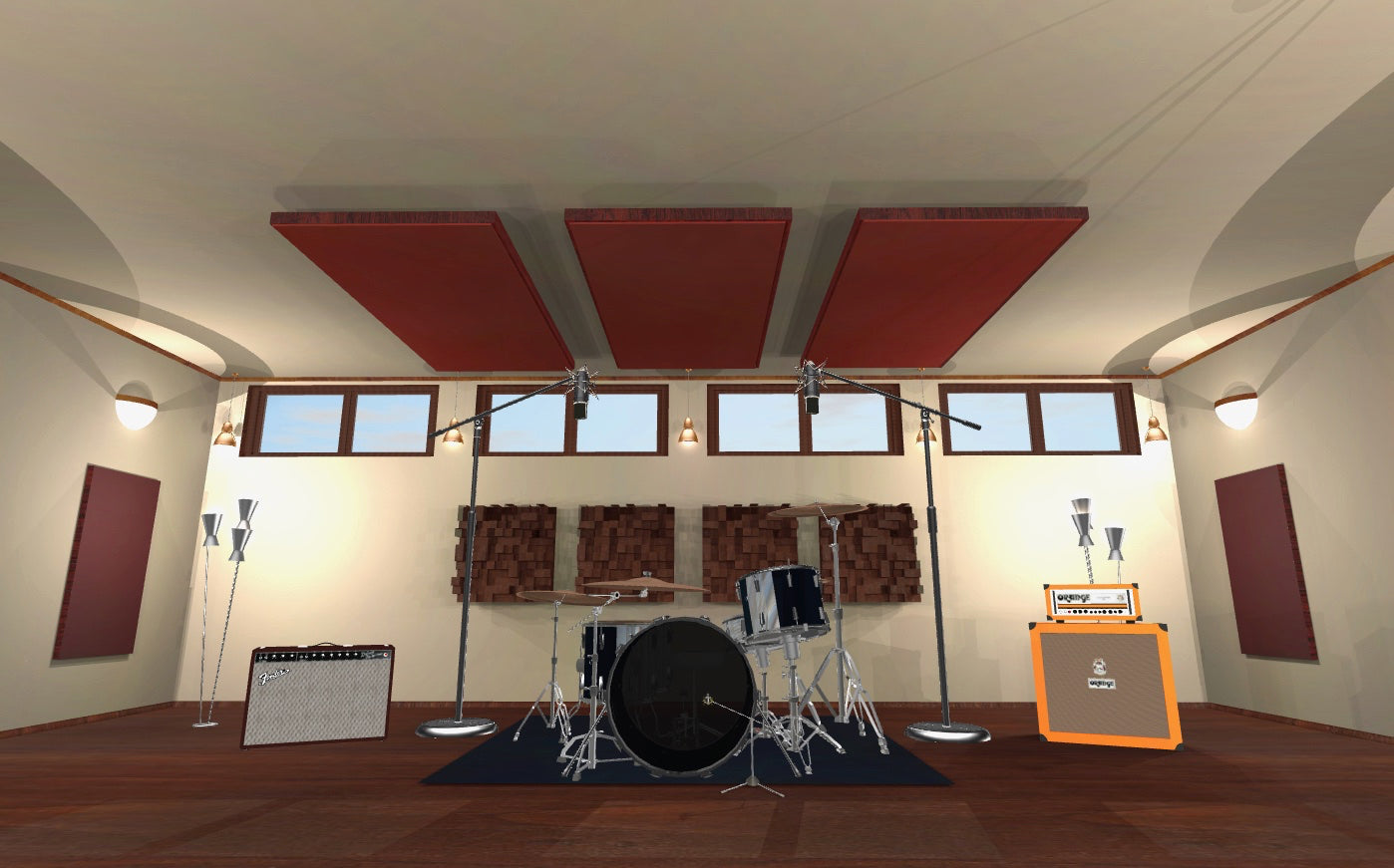 CEILING BAFFLE -  Wine & Red Mahogany